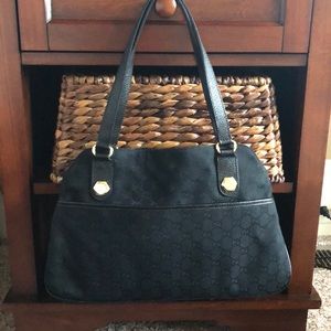 Black Canvas Gucci Shoulder Bag